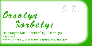 orsolya korbelyi business card